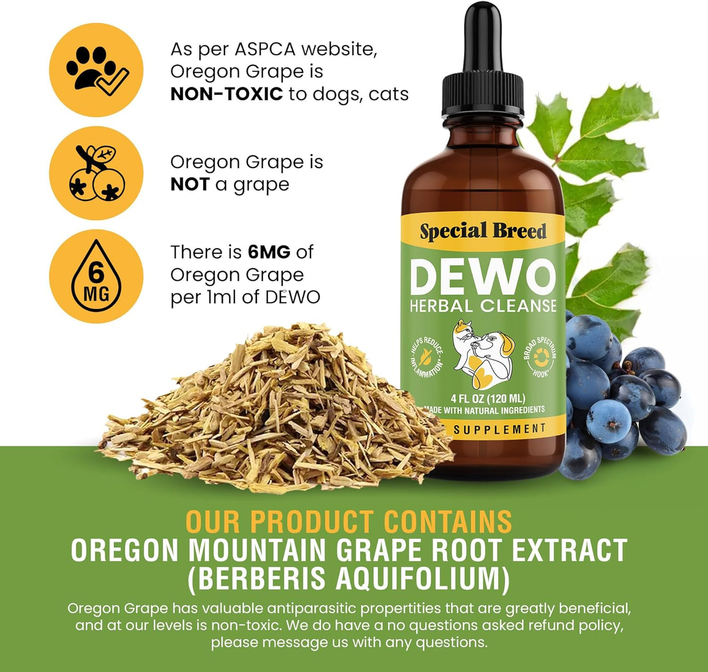 Dewo Herbal Cleanese Cats and Dogs Natural Broad Spectrum Treatment - 4oz