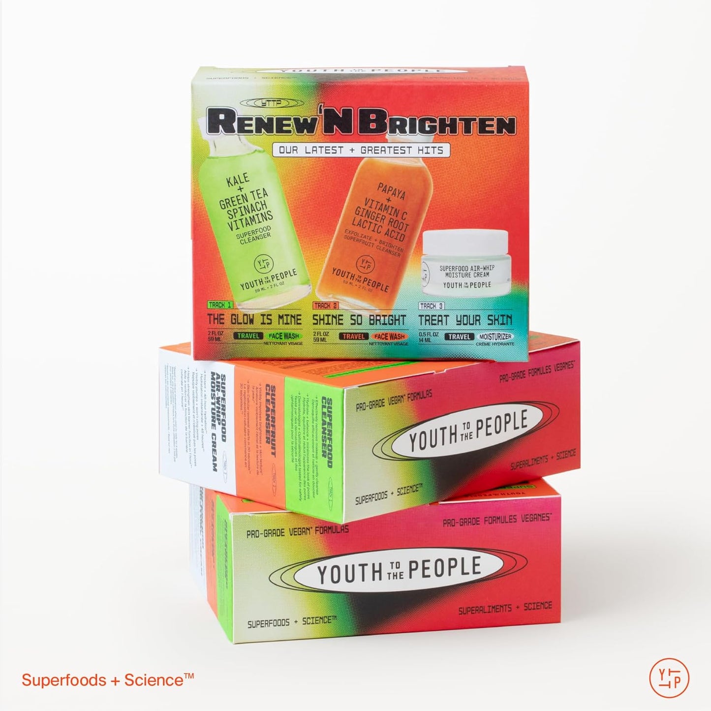 Youth To The People Renew N' Brighten Skincare Giftset - Travel Mini 3-Pc Set