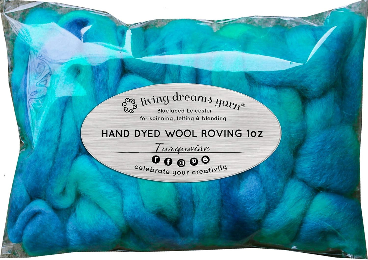 Wool Roving Hand Dyed. Super Soft BFL Combed Top