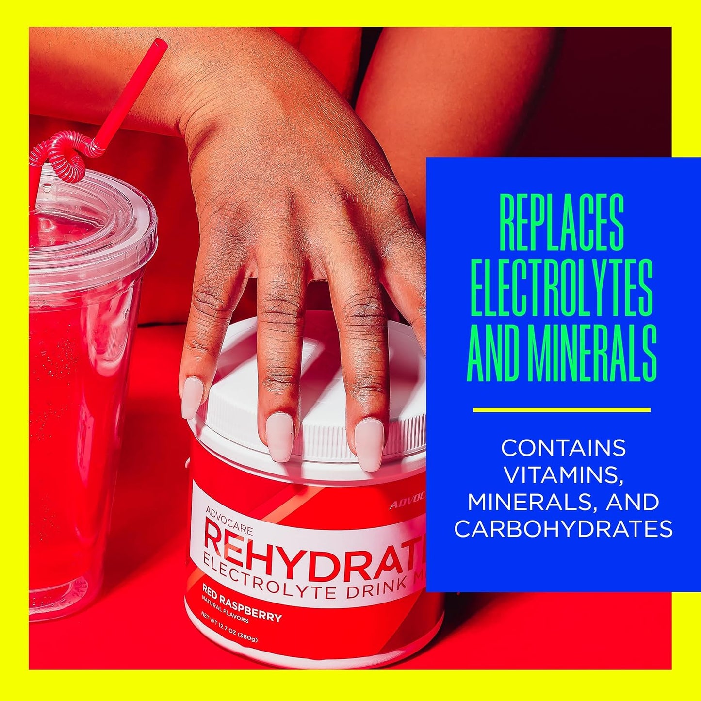 AdvoCare Rehydrate Electrolyte Drink Mix - Red Raspberry, 12.7 oz