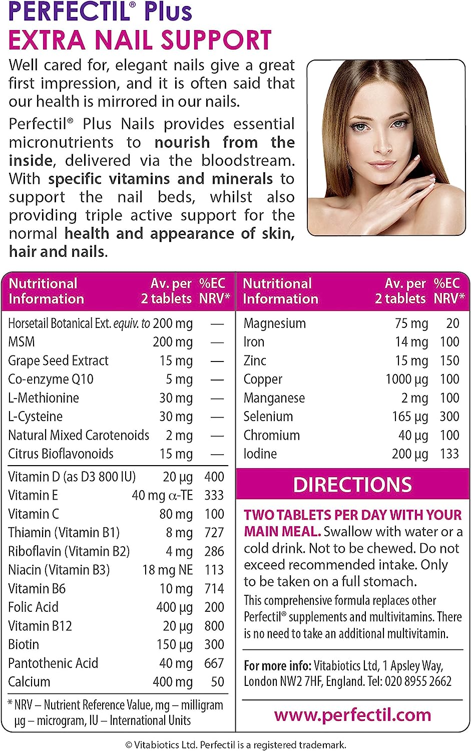 Vitabiotics Perfectil Plus Nails 60 Tabs 59g