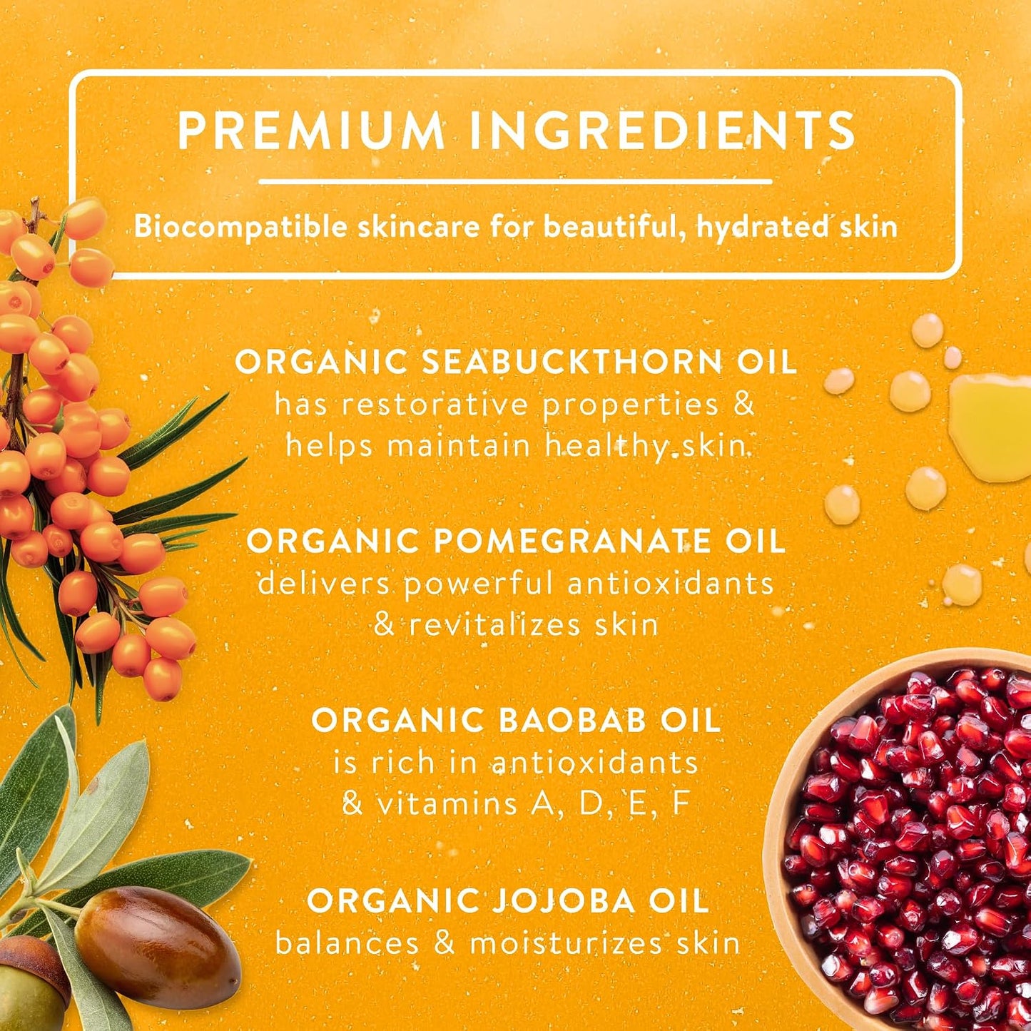 Badger Seabuckthorn Face Oil - 1 fl oz Glass Bottle