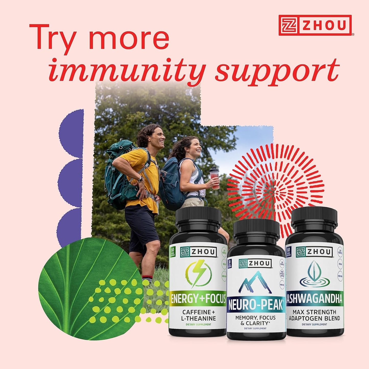 Zhou Thyroid Support Complex with Iodine Supplement 60 Caps