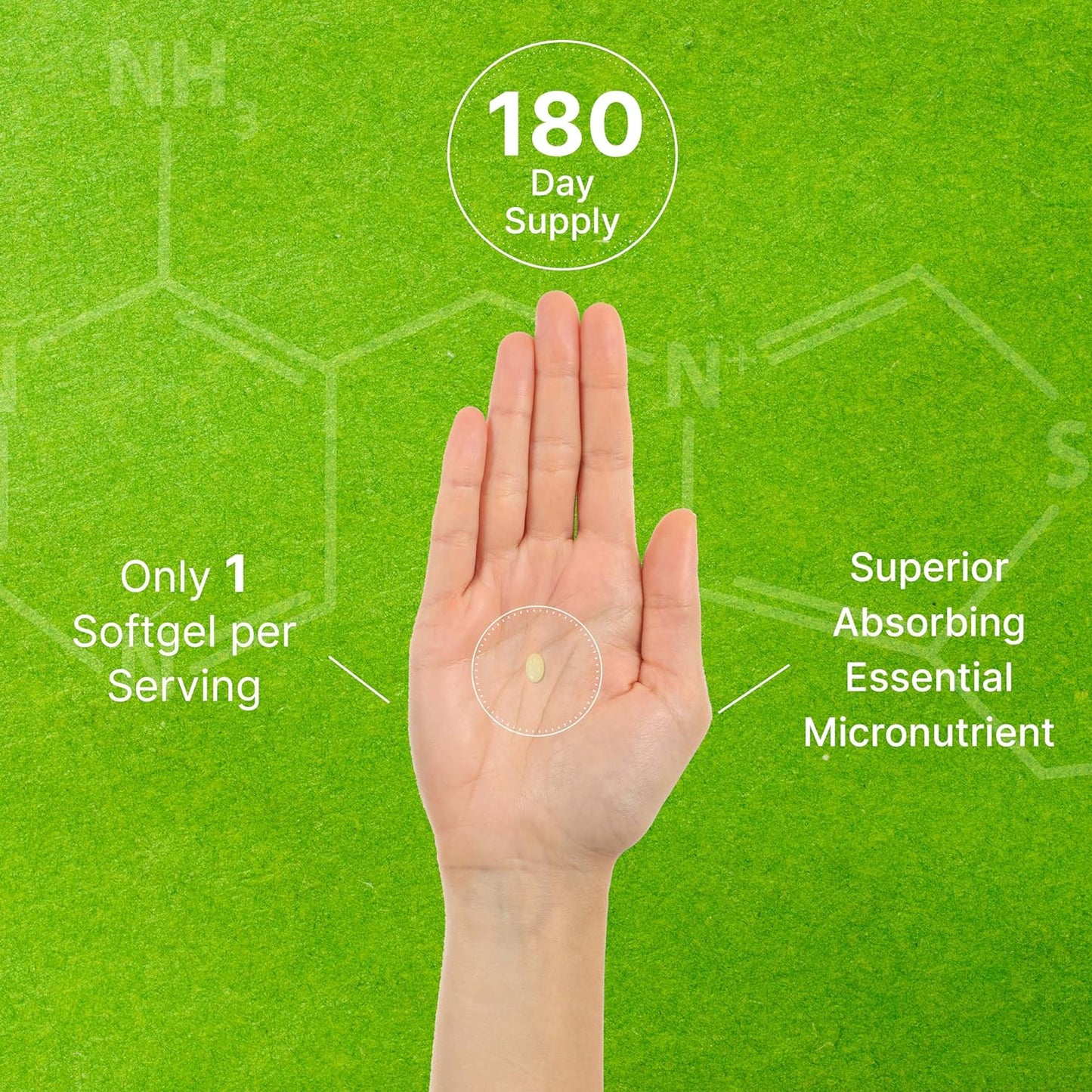 Vitamin K2 Supplement 180 Virgin Coconut Oil Softgels
