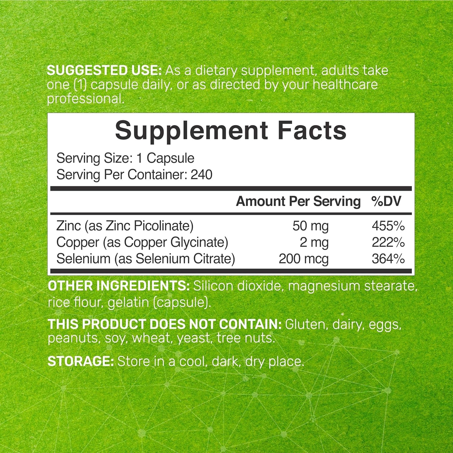Zinc with Selenium with Copper, 240 Capsules
