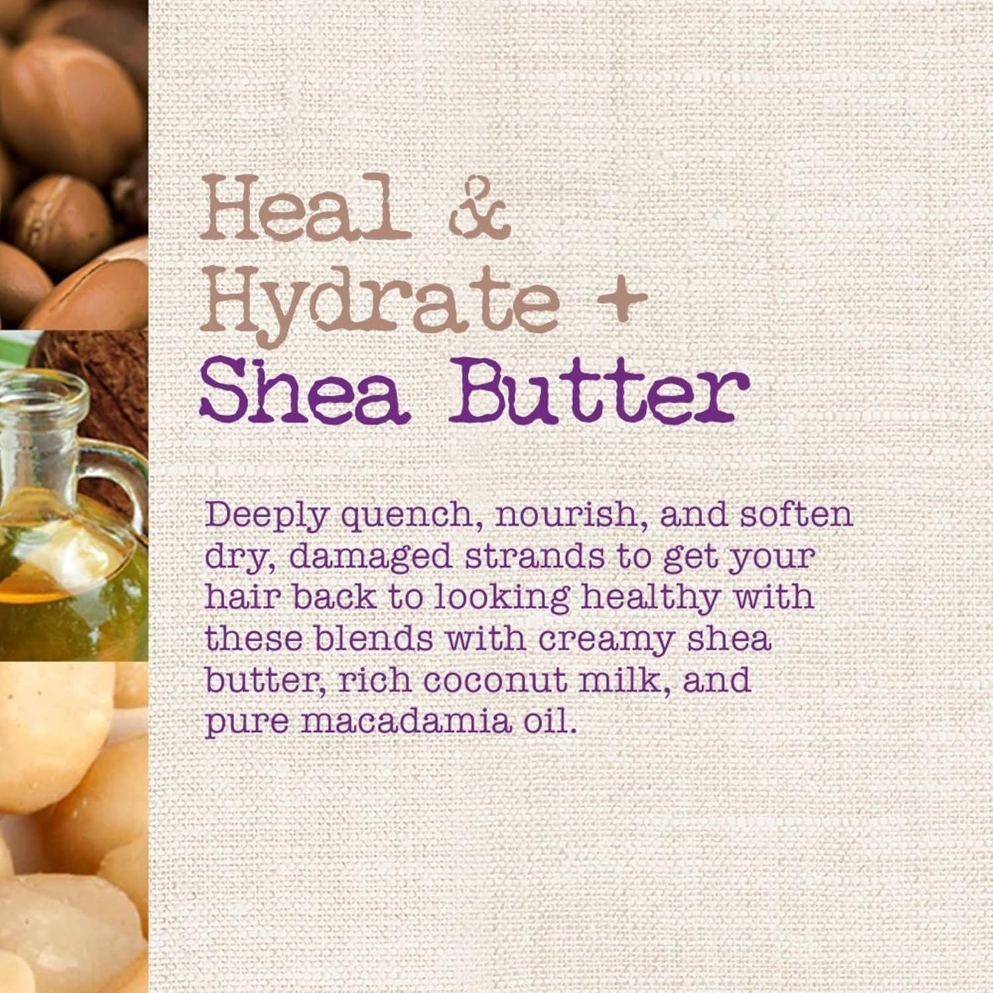 Maui Moisture Heal & Hydrate + Shea Butter Shampoo to Repair & Deeply Moisturize 13 fl oz