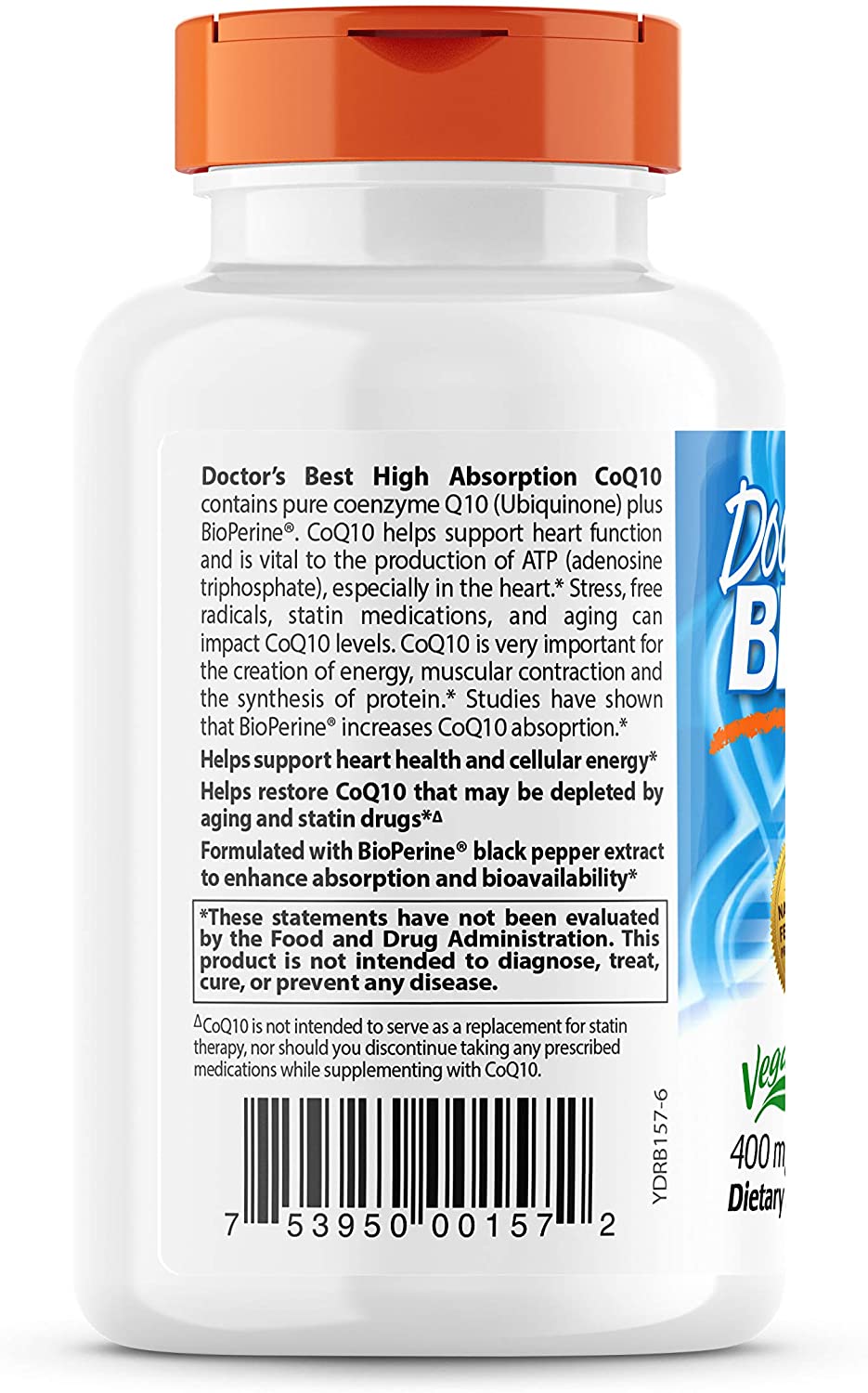 Doctors Best High Absorption CoQ10 (400 mg), 60 Veggie Caps
