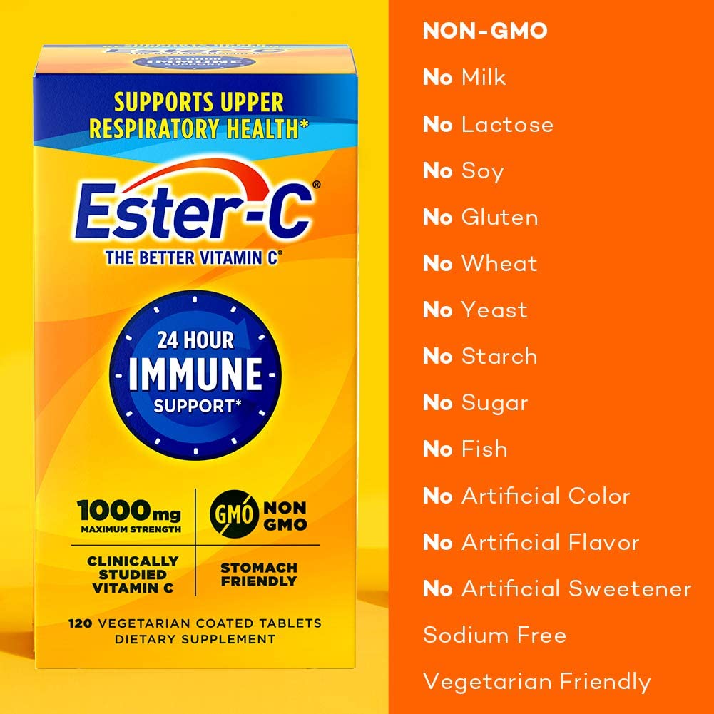 Ester-C Vitamin C, 1,000 mg, 120 Coated Tablets