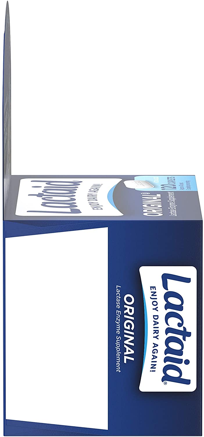 Lactaid Original Strength Lactose Intolerance Relief Caplets with Natural Lactase Enzyme, 120 ct