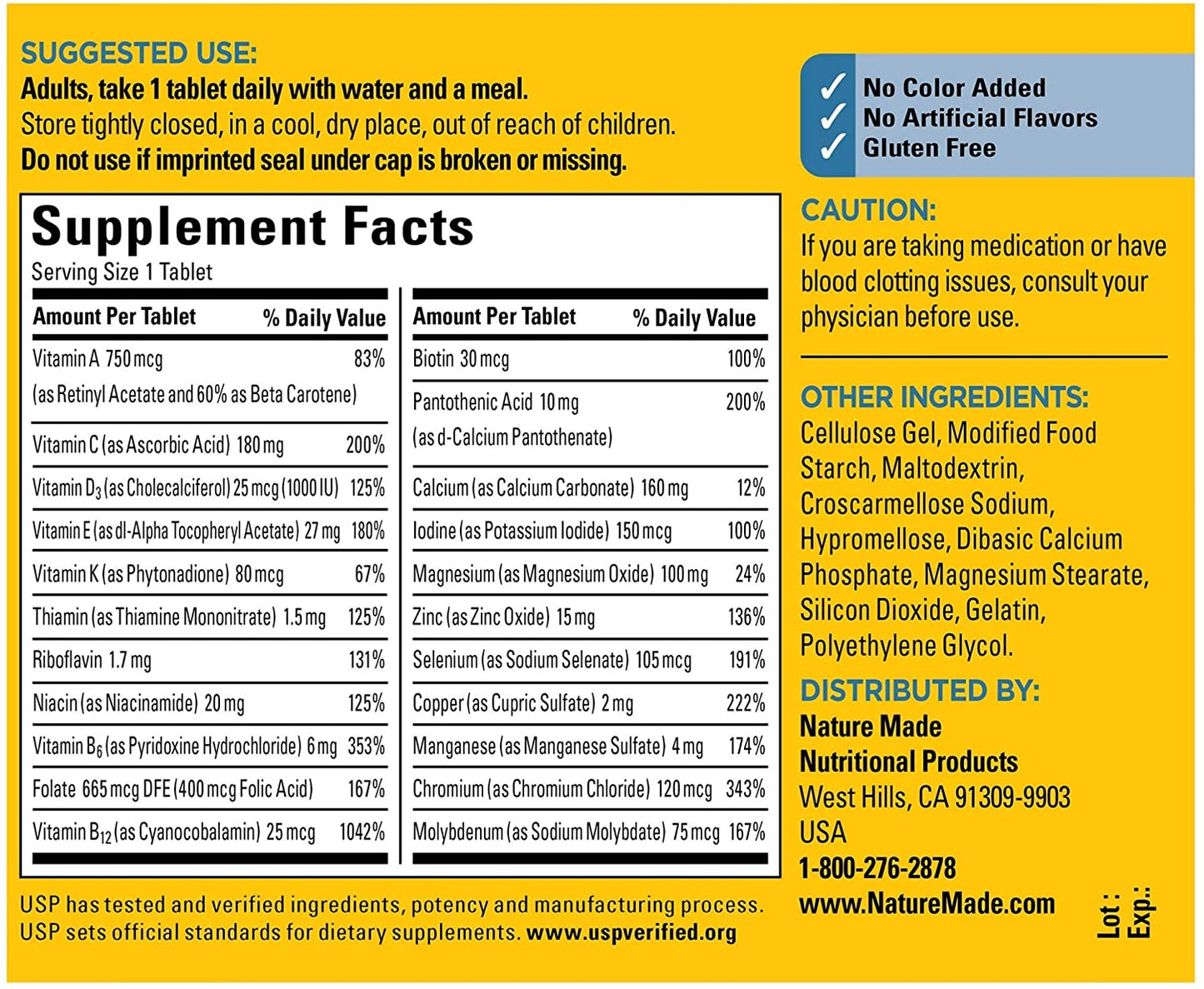 Nature Made Men's Multivitamin 50+ Tablets with Vitamin D, 90 Count