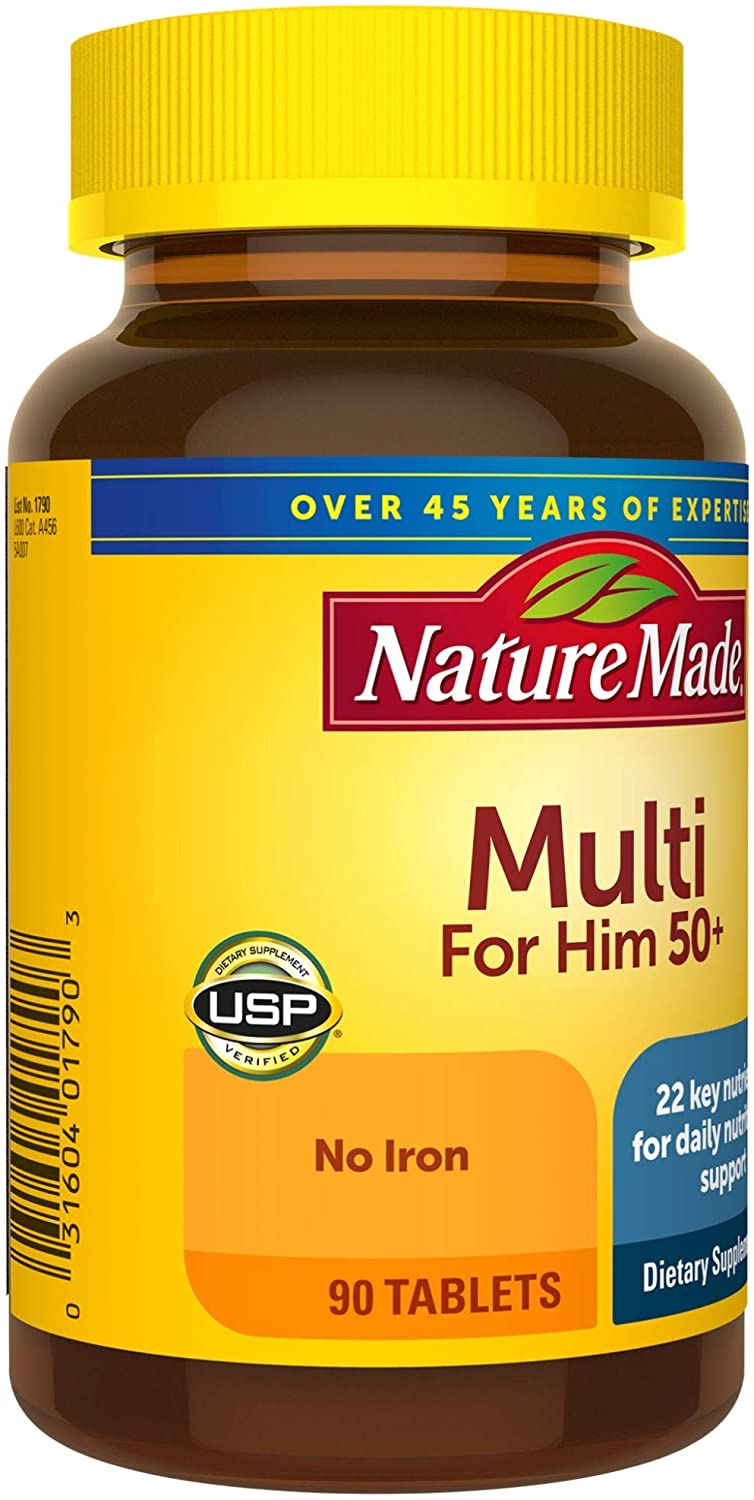 Nature Made Men's Multivitamin 50+ Tablets with Vitamin D, 90 Count