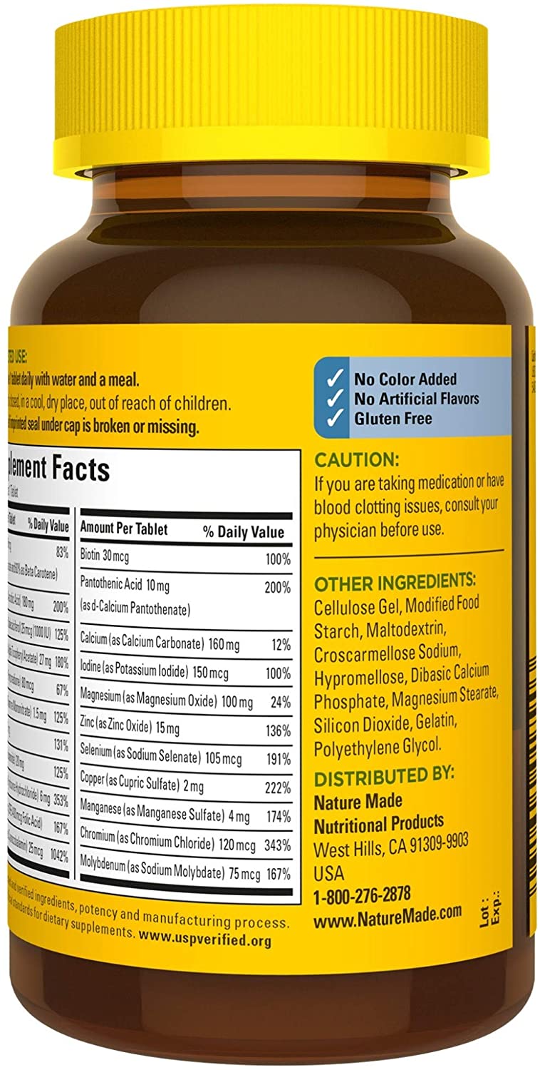 Nature Made Men's Multivitamin 50+ Tablets with Vitamin D, 90 Count