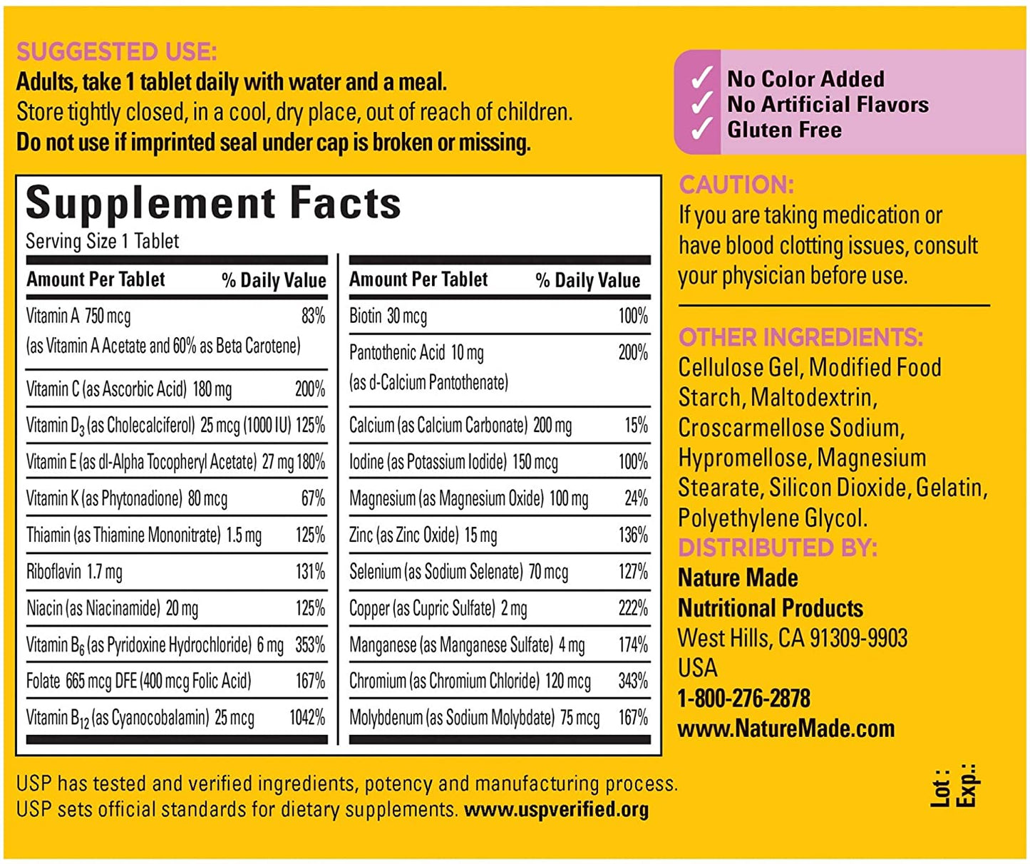 Nature Made for Her Multi 50+ Multiple Vitamin and Mineral, 90 Tablets pack 3