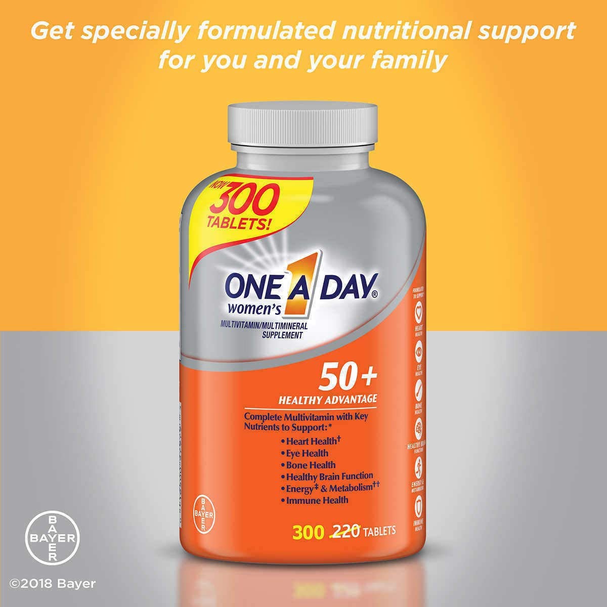 One A Day Women's 50+ Healthy Advantage Multivitamin 300 Tablets