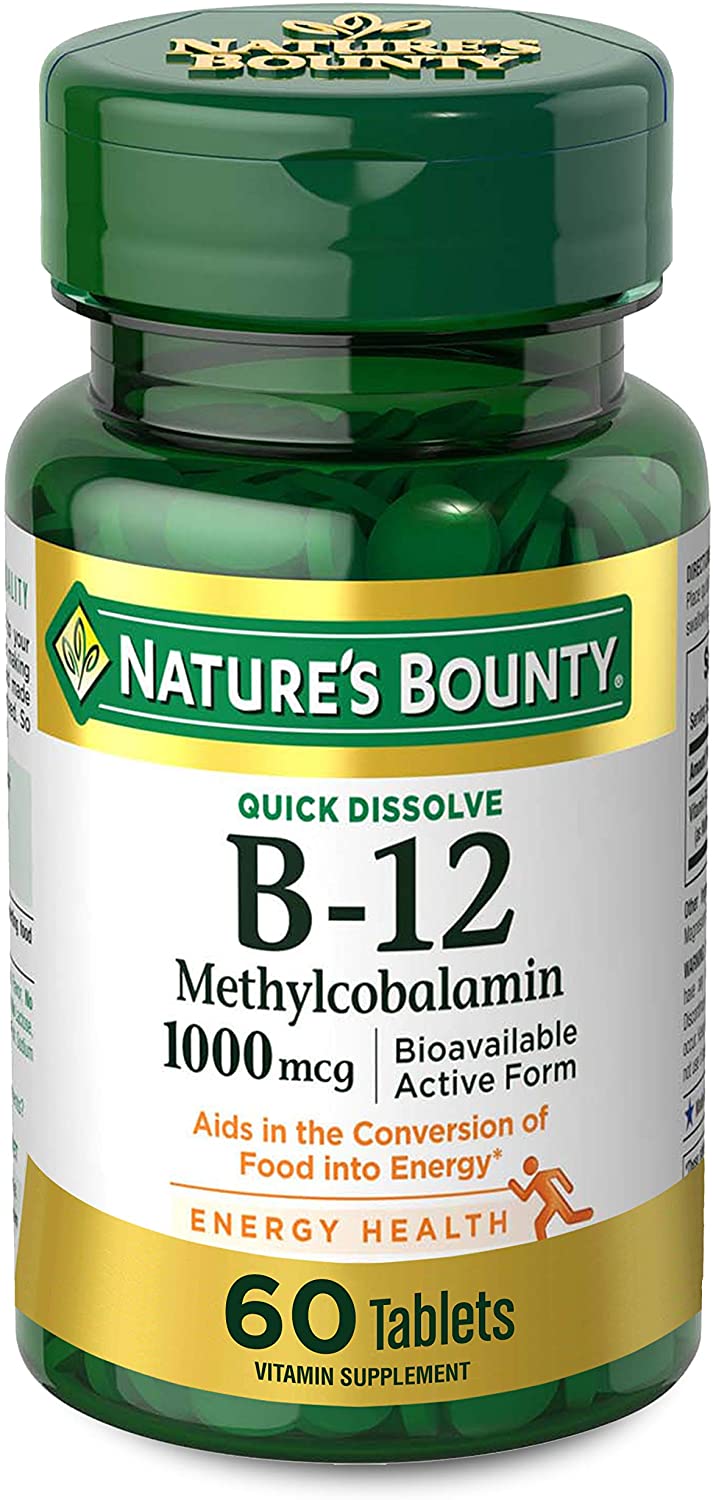 Nature's Bounty, Vitamin B12 Quick Dissolve, 1000mcg, 60 Tablets