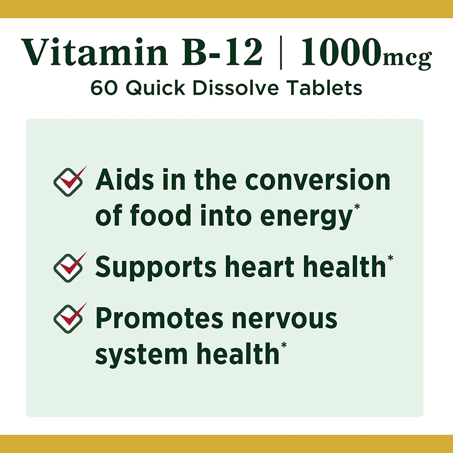 Nature's Bounty, Vitamin B12 Quick Dissolve, 1000mcg, 60 Tablets