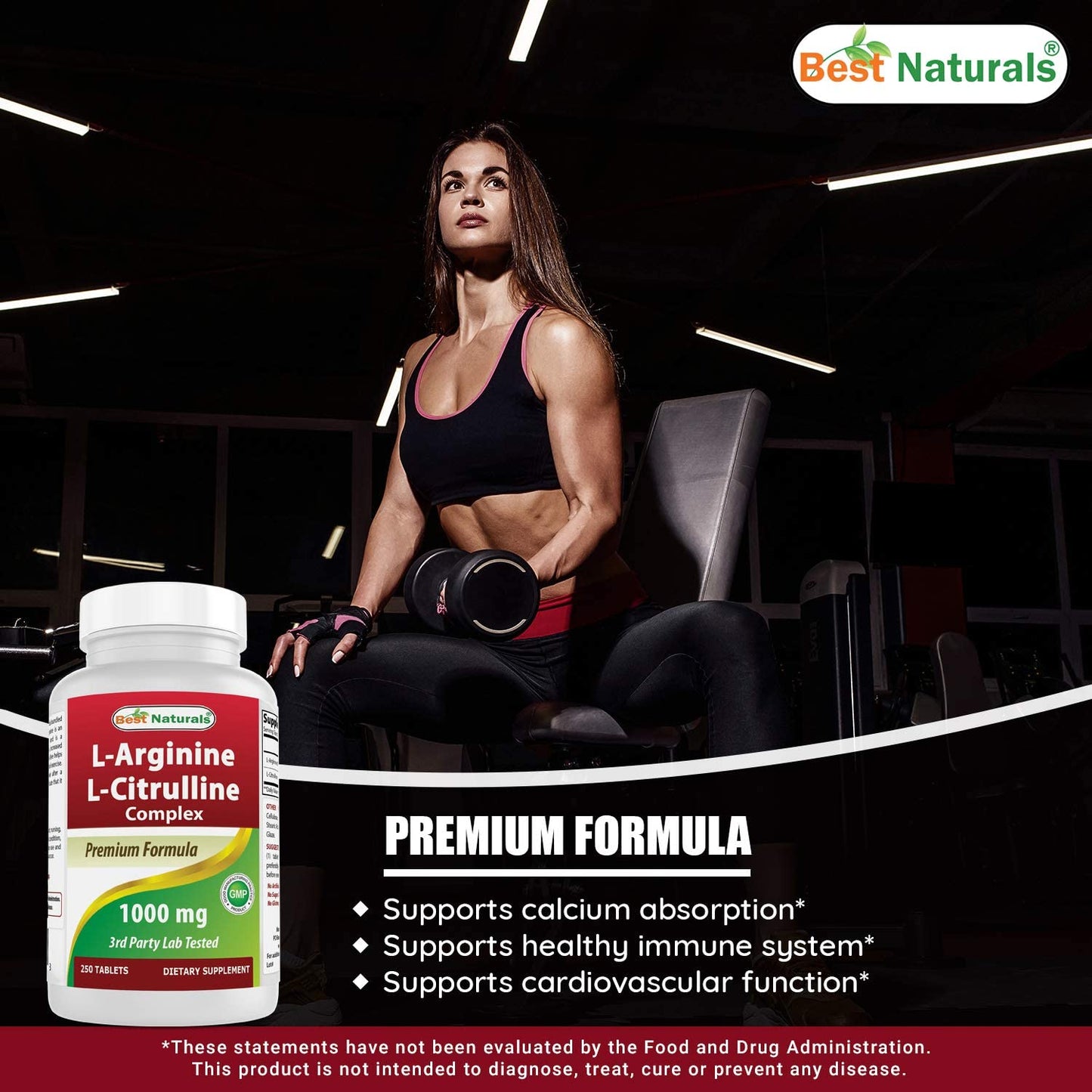 Best Naturals L-Arginine L-Citruline Complex Tablets, 250 Count