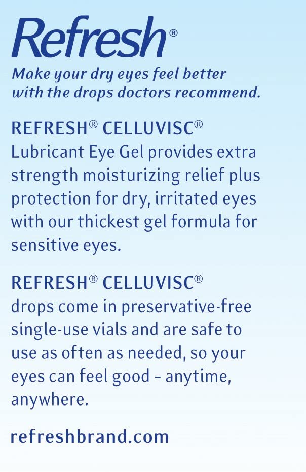 Refresh Celluvisc Lubricant Eye Gel Drops, Single-Use Containers, 30 Count (Pack of 1)