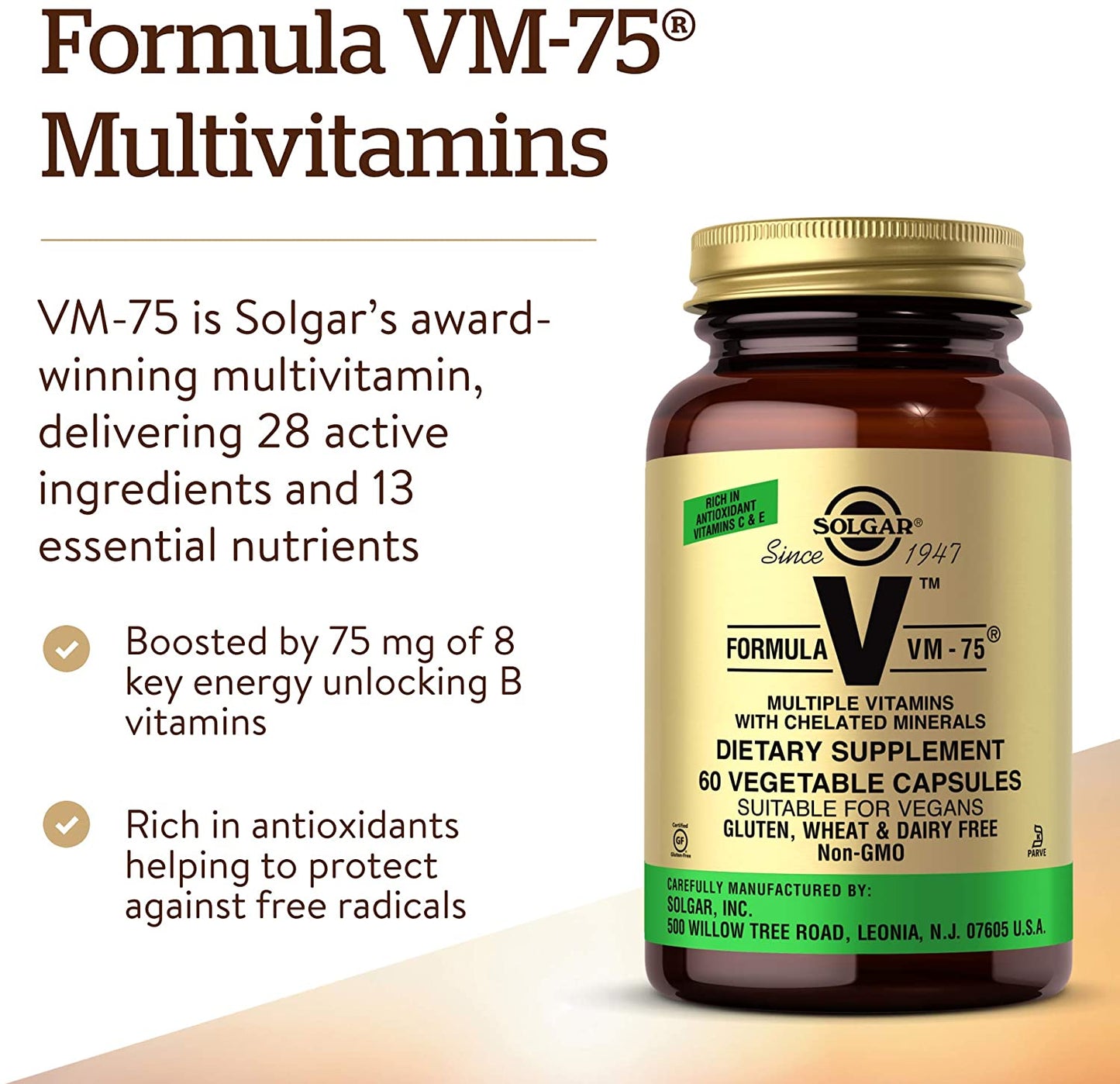 Solgar Formula VM-75 Vegetable Capsules, 120 Count