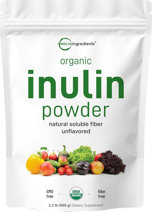 Micro Ingredients Organic Inulin FOS Fiber Powder, 2.2 lbs