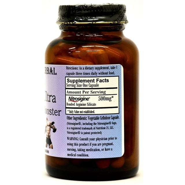 Arginine Ultra - A Better Type of Arginine - 60 500mg VegiCaps - Stearate Free, Bottled in Glass