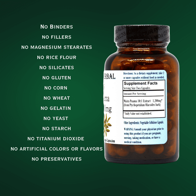 Barlowe's Herbal Elixirs Muira Puama Extract 10:1 - 60 500mg VegiCaps