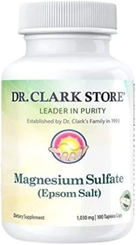 Magnesium SULFATE (Epsom Salt); Vegetarian, 1030 MG 100 Tapioca CAPS