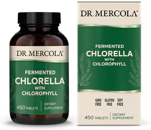 Dr. Mercola, Fermented Chlorella Dietary Supplement, 90 Servings (450 Tablets), Non GMO, Soy-Free, Gluten Free
