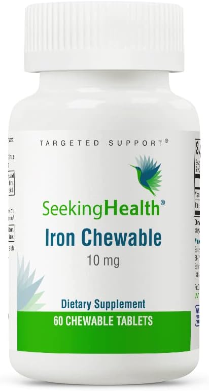 Seeking Health Iron Chewable - Mineral Supplement  10 mg, 60 Tablets