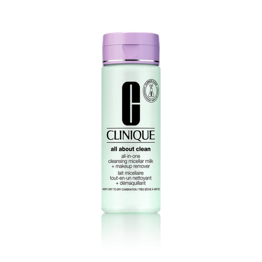 Clinique 3-Step All About Clean All-in-One Cleansing Micellar Milk + Makeup Remover, 6.7 Fl Oz