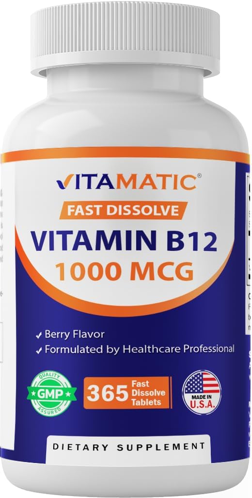 Vitamatic Vitamin B12 1000 mcg Fast Dissolve – 365 Tablets