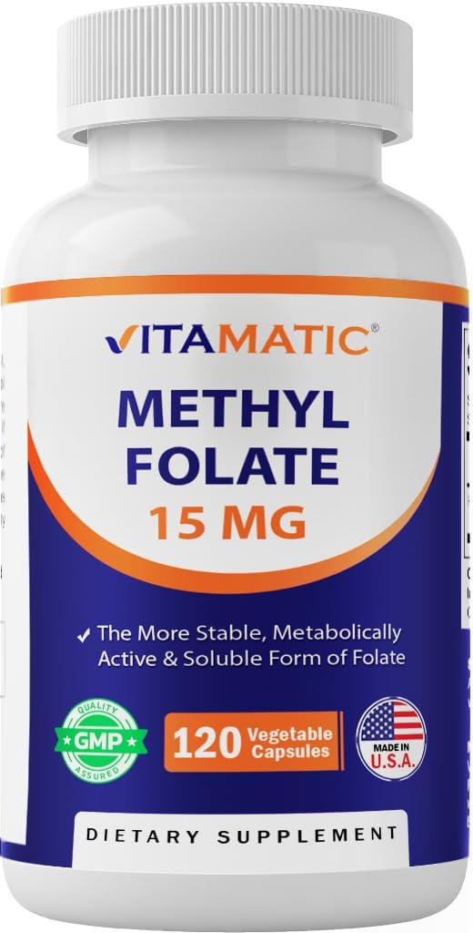 Vitamatic Methyl Folate 15mg – 120 Vegetable Capsules