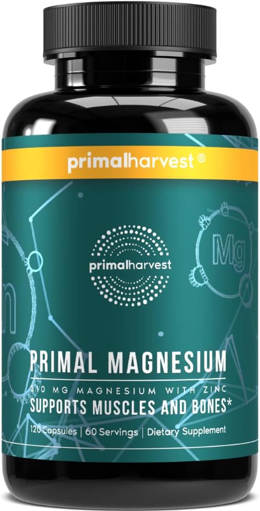 Magnesium Supplement Complex 310mg by Primal Harvest 120 Capsules