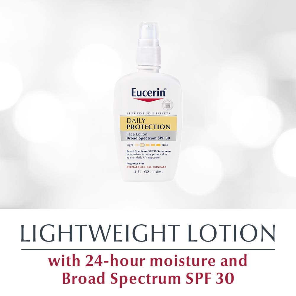 Eucerin Daily Protection Face Lotion with Broad Spectrum SPF 30 Sunscreen, 4 Fl Oz