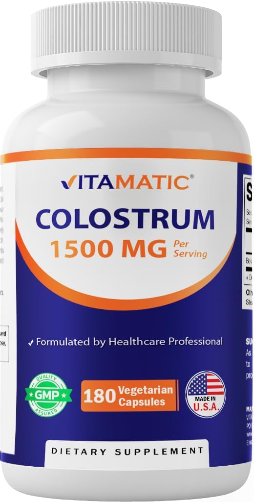 Vitamatic Bovine Colostrum 30% IgG Supplement 1500 mg - 180 Veg Capsules