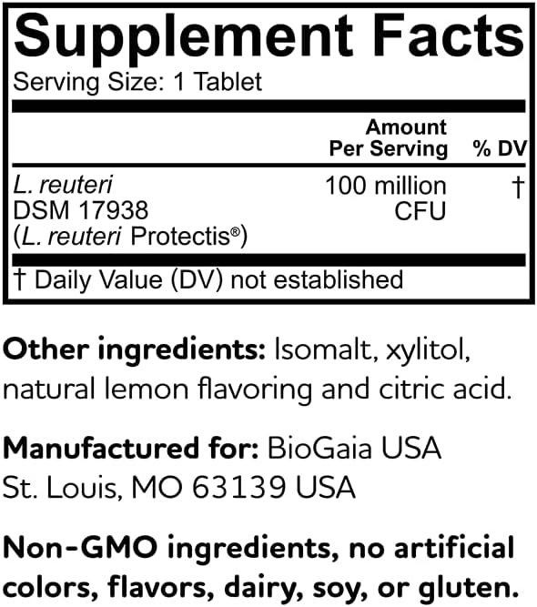 BioGaia Protectis Chewable Tablets for Toddlers, Kids, and  30 Tablets