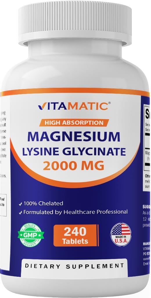 Vitamatic Magnesium as Glycinate Lysinate – 240 Tablets