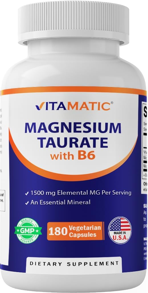 Vitamatic Magnesium Taurate 1500mg - 180 Vegetarian Capsules