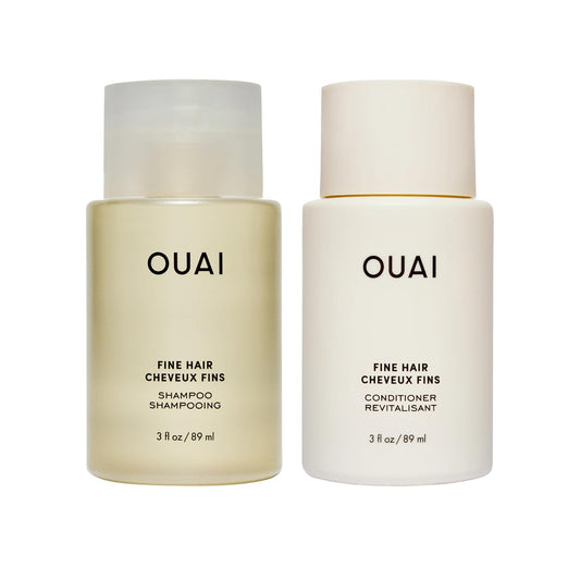 OUAI Fine Hair Shampoo & Conditioner Set, Travel Size - 3 Oz