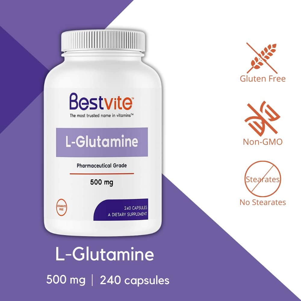 BESTVITE L-Glutamine 500mg per Capsule (240 Capsules)