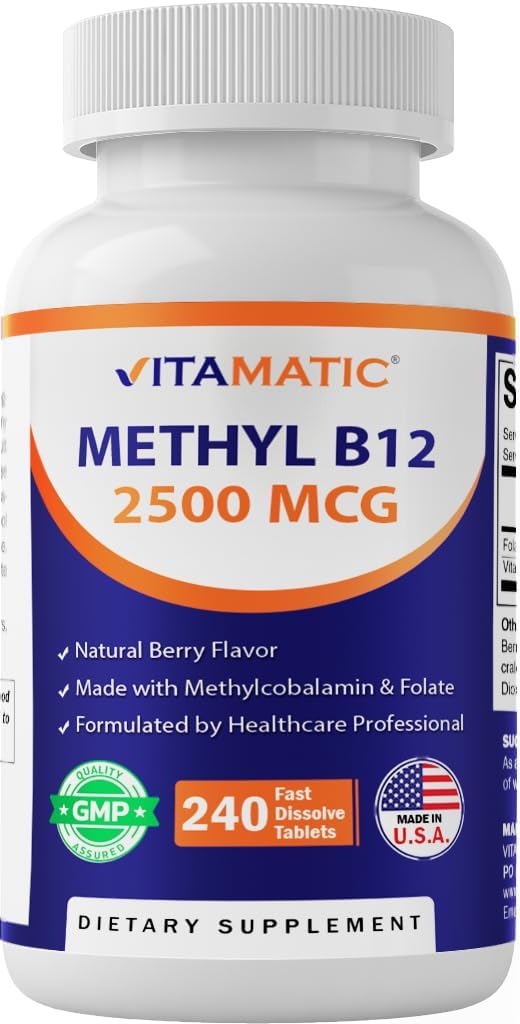 Vitamatic Methyl B12 2500 mcg – 240 Fast Dissolve Tablets
