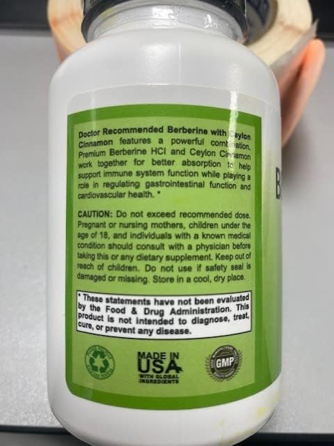 Berberine with Ceylon Cinnamon 120 Veggie Capsules