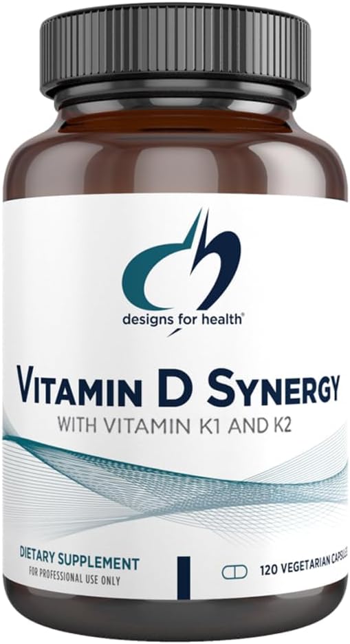 Designs for Health Vitamin D Synergy - 2000 IU Vitamin D with K Supplement -120 Capsules