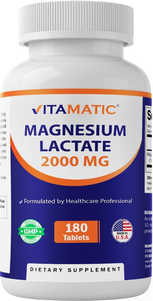 Vitamatic Magnesium Lactate 2000mg  – 180 Tablets