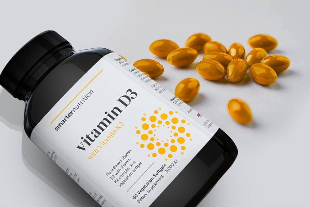 Plant-Based Vitamin D3 Immune Support with Vegan K2 Complex 60 count
