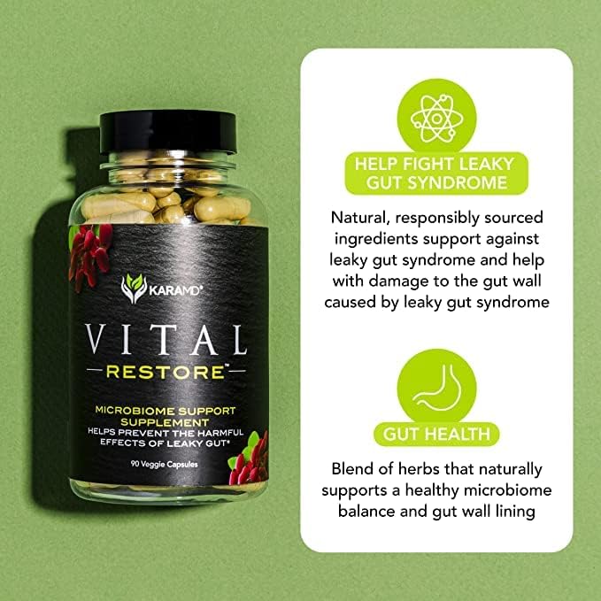 KaraMD Vital Restore - Supplement for Leaky Gut, Colon Health, & Immune Support 90 Capsules