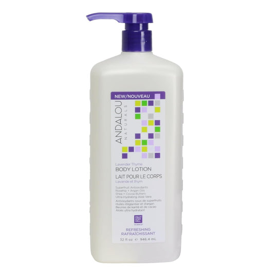 Andalou Naturals Lavender Thyme Refreshing Body Lotion, Value Size, 32 Ounce
