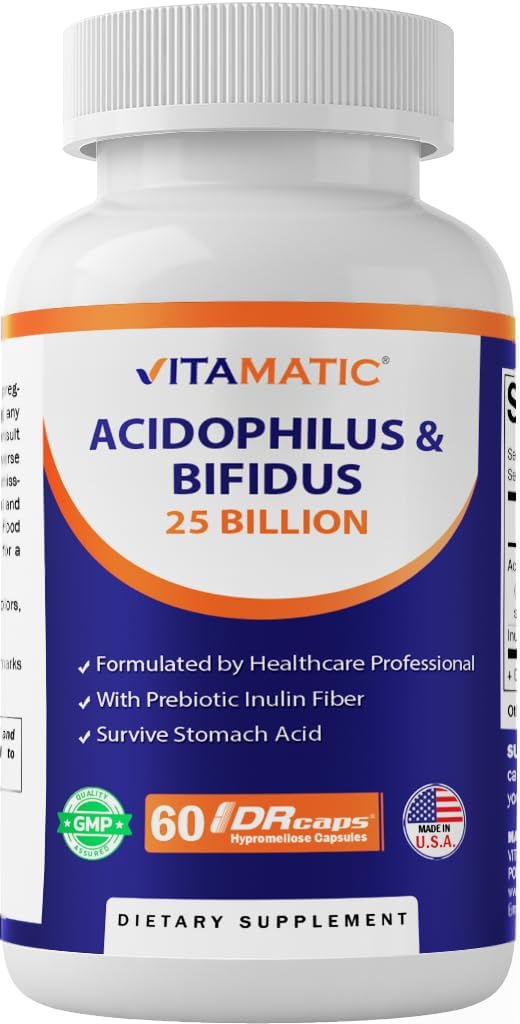 Vitamatic Acidophilus Bifidus 25 Billion DR Capsule - 60 Count