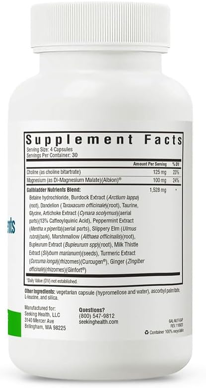 Seeking Health Gallbladder Nutrients,(120 capsules)
