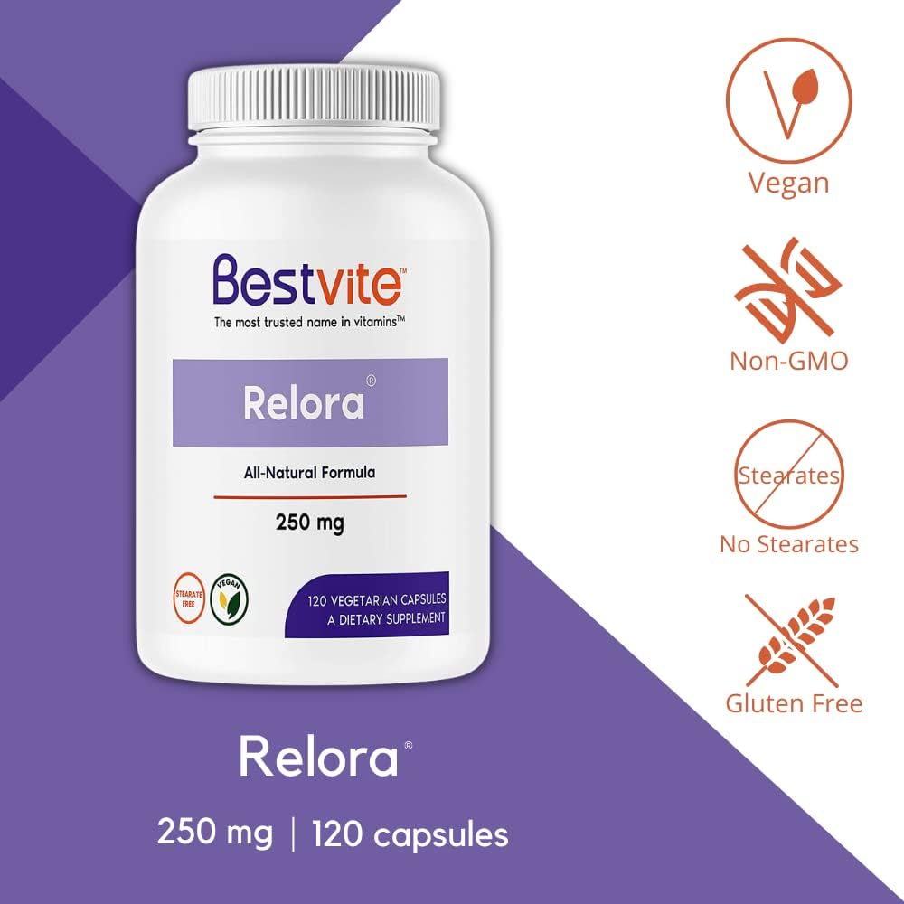 BESTVITE Relora 250mg (120 Vegetarian Capsules)